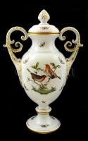 Herendi Rotschild fedeles amfora váza, kézzel festett, jelzett, hibátlan, m: 36 cm
