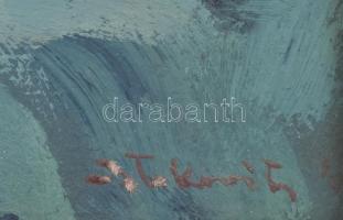 Istókovits Kálmán (1898-1990): Fekvő akt. Olaj, karton, jelzett. Díszes fa keretben, 24,5×34,5 cm