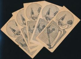 12 db számolócédula, Kristályvíz ill. Törley