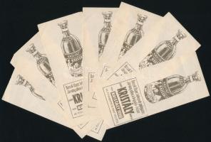 12 db számolócédula, Kristályvíz ill. Törley