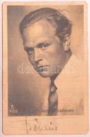 Gustav Fröhlich (1902-1987) német színész aláírása az őt ábrázoló fotólapon