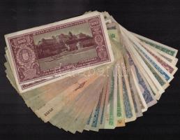 68db-os vegyes magyar pengő és forint bankjegy tétel, benne 1db korona bankjegy T:III,III-