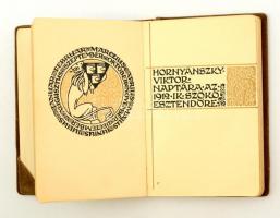 1912 Hornyánszky Viktor naptára az 1912-ik szökőesztendőre, szecessziós díszítésű naptár, hasított b...