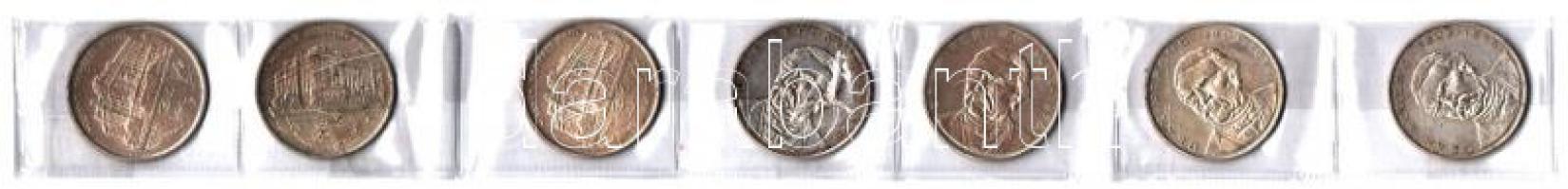 1993. 200Ft Ag "MNB" (3x) + 1994. 200Ft Ag "Deák" (4x) T:2,2- patina