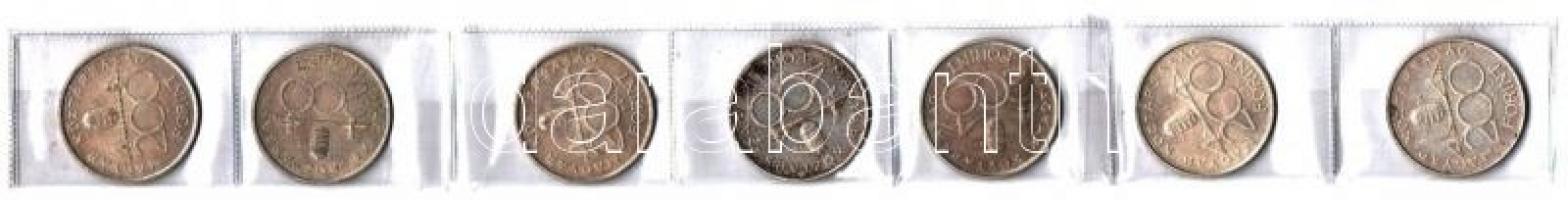 1993. 200Ft Ag "MNB" (3x) + 1994. 200Ft Ag "Deák" (4x) T:2,2- patina