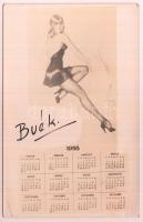 1955 BUÉK! üdvözlőnaptár, 9x14 cm