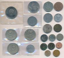 21db-os vegyes magyar és külföldi érme tétel, benne 2db ezüst, Ausztria 1893. 1K Ag "Ferenc József", Magyarország 1915KB 1K Ag "Ferenc József" T:2-3 ly. 21pcs of various coins, with two silver pieces, Austria 1893. 1 Corona Ag "Franz Joseph", Hungary 1915KB 1 Korona Ag "Franz Joseph" C:XF-F hole