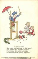'Der Aeroplan' - Wir spielen Weltkrieg! Bilderbuch Nr. 74-7 / Children playing world war, WWI Red Cross military aid postcard (EK)