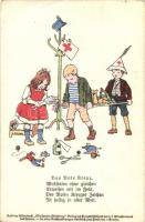 'Das Rote Kreuz' - Wir spielen Weltkrieg! Bilderbuch Nr. 74-9 / Children playing world war, WWI Red Cross military aid postcard (EK)