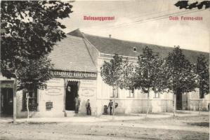 Balassagyarmat, Deák Ferenc utca, virágüzlet, Hollósy Géza Gyarmati-könyvnyomdája és saját kiadása