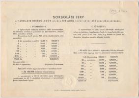 1952. "Harmadik Békekölcsön" sorsjegy 100Ft-ról, szárazpecséttel, fakó háttér T:I-,II