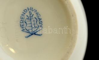 Herendi virág mintás váza, kézzel festett, jelzett, m:15 cm