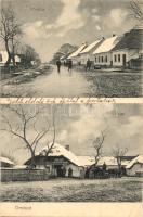 Ombod, Ambud; Fő utca, Szabó Lajos vegyeskereskedése és saját kiadása, télen / main street with shop in wintertime