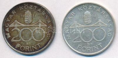 1994. 200Ft Ag "Deák" (2x) T:2,2- patina