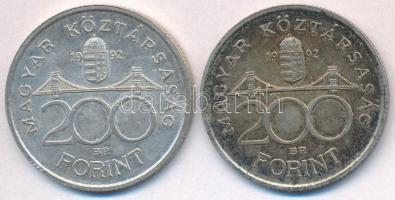 1992. 200Ft Ag "MNB" (2x) T:2,2- patina