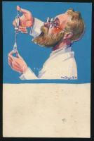 Kónya Zoltán (1891-?): Reklámterv, vegyes technika, papír, jelzett, 15×10 cm