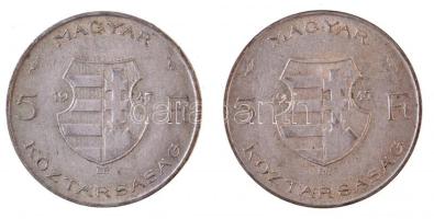 1947. 5Ft Ag "Kossuth" (2x) T:2,2-