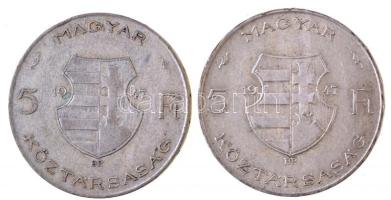 1947. 5Ft Ag "Kossuth" (2x) T:2,2-