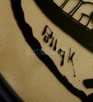 Pollák jelzéssel: Gondola. Sziluett kép, kollázs, papír, üvegezett keretben, 23×29 cm