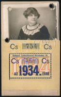 1934 BSZKRt fényképes cserejegy