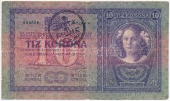 1904. 10K hamis fekete "CITTA DI FIUME" felülbélyegzéssel (fake overprint) T:III- szakadás