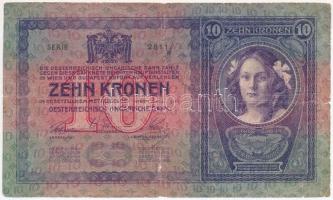 1904. 10K hamis fekete "CITTA DI FIUME" felülbélyegzéssel (fake overprint) T:III- szakadás