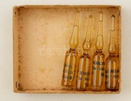 Eri steril oldatok, régi gyógyszeres doboz, tartalommal