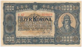 1923. 1000K nyomdahely nélkül "T.W." jelöléssel T:II szép papír