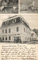 Újvidék, Pétervárad, Peterwardein, Petrovaradin; Karl Seidl vendéglője, belsők, Anitta kiadása / restaurant, interiors (EK)