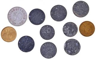 Német 3. Birodalom 1937-1943. 1pf-50pf (11xklf) T:1-,2,2- German Third Reich 1937-1943. 1 Pfennig - 50 Pfennig (11xdiff) C:AU,XF,VF