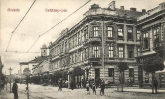 Miskolc, Széchenyi utca, villamos megállóhely, Nagy szálloda és kávéház
