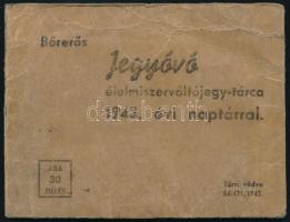 1943 Kártyanaptár Jegyóvó fűzet hátoldalán