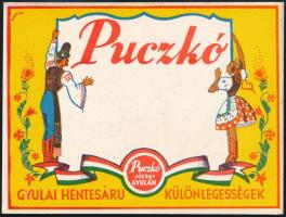 cca 1930 Puczkó J. gyulai hentes reklámkártya 11x9 cm