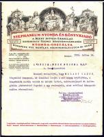 1928 Stephaneum Nyomda és Könyvkiadó díszes fejléces számla