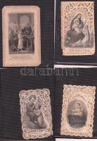 cca 1891- 1900 5 db csipkés szentkép, kisebb hibákkal, 7,5x5 cm és 11,5x7,5 cm közötti méretben