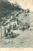 Eger, Putnoki vasút építése, munkások, csille, Weinberger Lajos kiadása (EK)