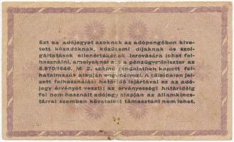 1946. 100.000AP függőleges nyomdai papírráncból eredő nyomathibával T:III kis szakadások