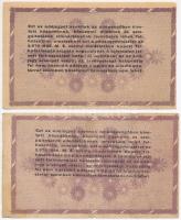 1946. 100.000AP (2x) egyiknél az előlapon eltolodott nyomat miatt látható illesztőkerettel, mindkett...