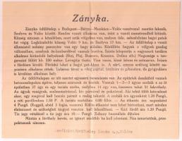 1940 A kárpátaljai Zányka üdülőteleppel kapcsolatos szórólap és levél