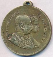 1892. "I. Ferencz József és Erzsébet 1892 / I. Ferencz József Magyarország Apostoli Királya és Erzsébet Királynője 25 évi koronázási emlékére 1867-1892" Br medál füllel (31mm) T:2  Hungary 1892. "25th Anniversary of the Coronation of Ferencz Joseph and Elisabeth" Br medal with ear (31mm) C:XF