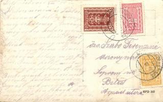 1924 Vasvörösvár, Rotenturm an der Pinka; utcakép, templom / street view with church (EK)