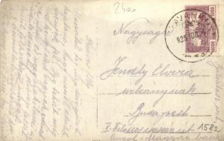 1925 Tiszavárkony, Csepel gőzös a hajóállomáson, photo (kopott sarkak / worn corners)