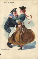 'Tanz II Prosa' K.u.K. mariner dancing with lady, C. Fano s: Ed Dworak (EK)