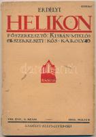 Erdélyi Helikon 1935. május, VIII. évf. 5 szám. Főszerk.: Kisbán Miklós. Szerk.: Kis Károly. Kiadói papírkötés, kissé szakadt, hiányos gerinccel, egészoldalas illusztrációkkal.