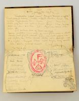 1937 Cserkész fiú emlékkönyve bejegyzésekkel