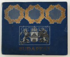 Budapest. Bp., é.n. (cca 1900), Hornyánszky Viktor. Kiadói aranyozott, illusztrált egészvászon kötés, megviselt állapotban, kopott, foltos borítóval, az elülső előzéklap kijár, a könyv, a borító, a lapok hullámosak, fekete-fehér fotókkal, magyar, német, francia és angol nyelven.