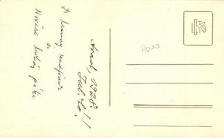 1928 Arad, minorita rendfőnök és pap, a háttérben az átépítés alatt levő katolikus templommal / abbo...