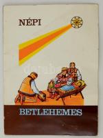 1989 Kihajtós Népi Betlehemes, papír, társasjátékkal, 38x29x25cm