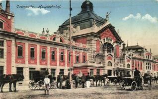Chernivtsi, Czernowitz; Hauptbahnhof / railway station + K.u.K. Militärzensur (small tear)