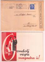 1935 Bp.V., Meister Jenő Úri Szabóságának árjegyzéke, borítékkal